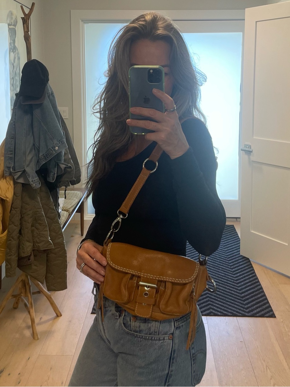 Y2K Roots Emily Saddle Leather Shoulder Bag